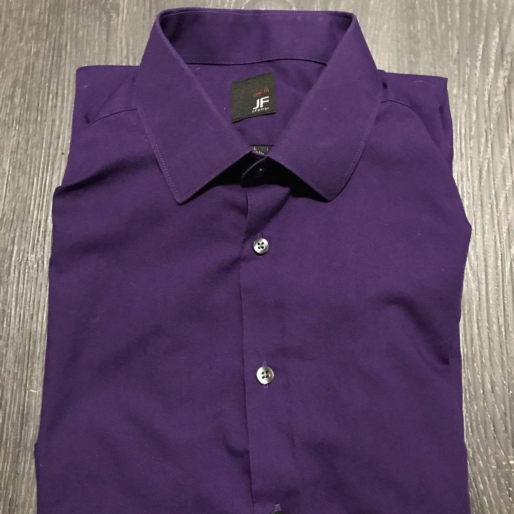 J. Ferrar Slim Fit 16-16 1/2, 32-33 Purple